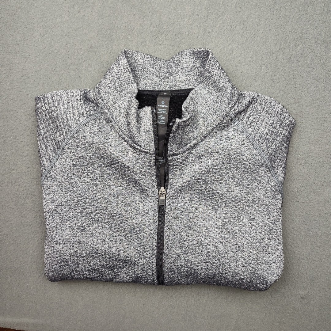 SACAI X NIKE Lululemon Track Jacket Uomo Grande Grigio Full Zip Running Pile Allenamento Palestra Scuola