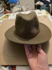 Rare Pendelton USA Made 100% Virgin Wool Fedora Leather Band Brown Large