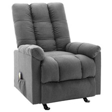 Massage Reclining Chair Light Grey Polyester fabric Medium