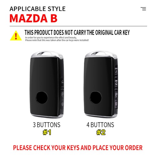 For Mazda 3 CX5 CX9 CX30 CX50 CX90 MX30 Meatal Key Case Fob Cover Key Ring Chain - Picture 2 of 11