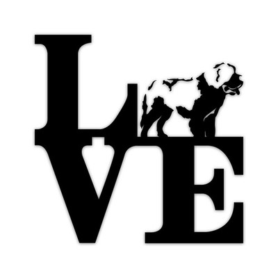 Love Saint Bernard Vinyl Sticker Die Cut Weatherproof UV Protected
