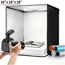 16"x16" LED Photo Studio Light Box Portable Folding Photography Shooting Tent