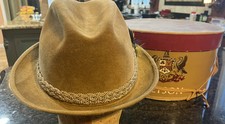 VTG Stetson Hat The Sovereign Fedora Mens Hat 7 1/8 With Oval Box