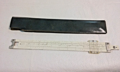 vintage Pickett N902-T Slide Rule Simplex Trig Model with Leather Holster Case