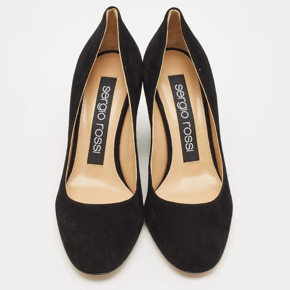 Zapatos de salón Sergio Rossi de gamuza negros con tachuelas talla 36 Foto 3 de 4