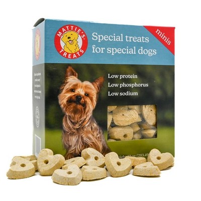 : 10oz Box, Mini Treats; Low Protein, Low Phosphorus, Low Sodium Dog Treats