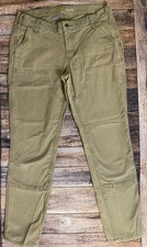 Carhartt Slim Fit Womens Sz 10 Carpenter Double Knee Pants Khaki Canvas Jeans