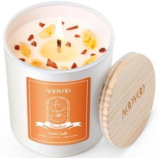 AOOVOO Pumpkin Scented Candles for Women - Aromatherapy Candle with Crystals ...