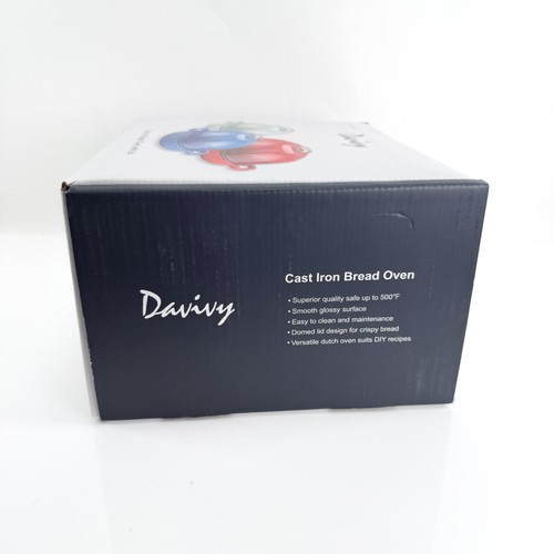 Davivy Red Enamel Cast Iron Bread Oven with Lid New in Box - Picture 7 of 7