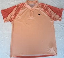 Lacoste Sport Novak Djokovic Polo Shirt Men s XXL Orange Tennis Athletic