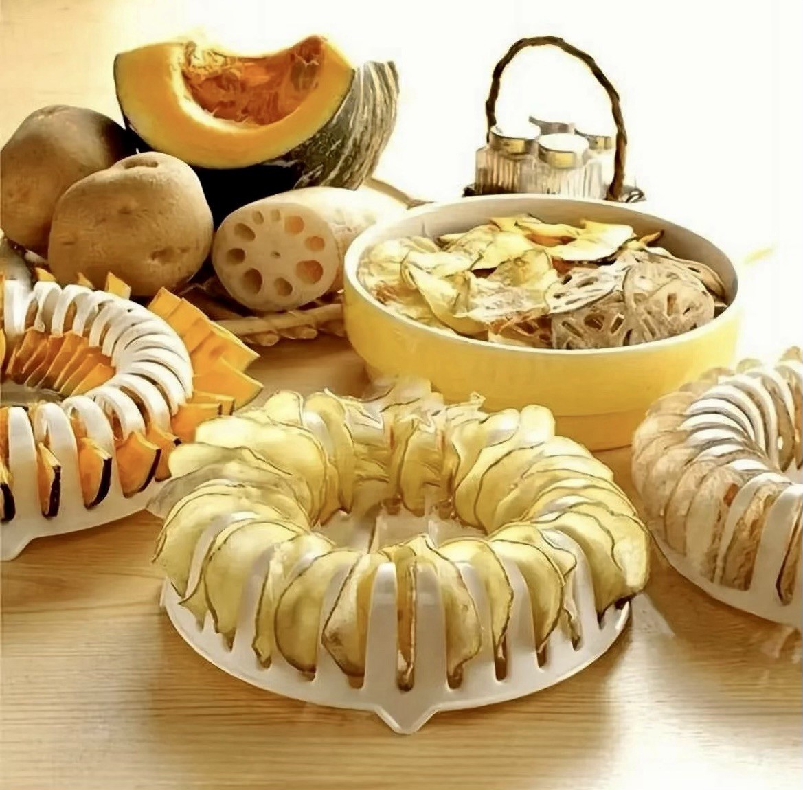 Microwave Potato Chip Maker & Slicer Set Crispy Healthy Snack Time