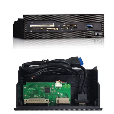 5.25'' Multi-Function Internal Card Reader Media Dashboard PC Front Panel USB 3.0