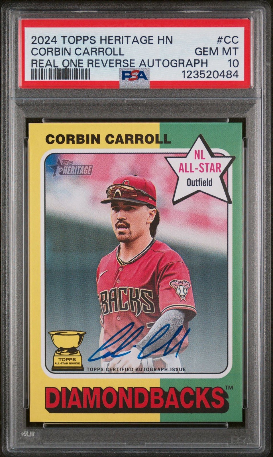 2024 Topps Heritage Real One #ROA-CCA Corbin Carroll PSA 10 Auto POP 4