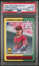 2024 Topps Heritage Real One #ROA-CCA Corbin Carroll PSA 10 Auto POP 4