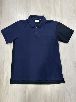 UNIQLO x ENGINEERED GARMENTS Blue Black Colorblock Cotton Blend Polo Medium