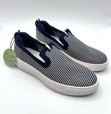 New Sofft Frayda Recycled Knit Slip On Sneaker Navy & White Women's Size 7M
