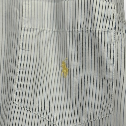 Ralph Lauren VTG Men’s Pajama Chore Shirt L Blue Striped Long Sleeve Made In USA - Picture 4 of 11