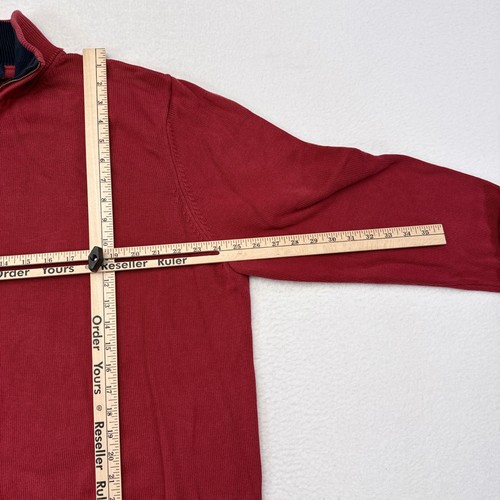 Brooks Brothers Sweater Mens XL Red Cotton 1/4 Zip Long Sleeve Pullover Casual - Picture 7 of 8