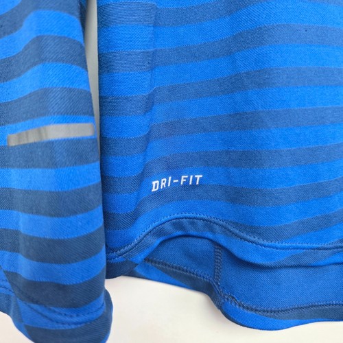 Nike Running Dri-Fit Jogging Shirt 1/4 Zip Youth Kids Size XL Blue Striped - Picture 7 of 12