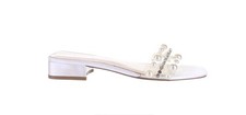 Betsey Johnson Womens Nobbl White Slide Non-Heeled White