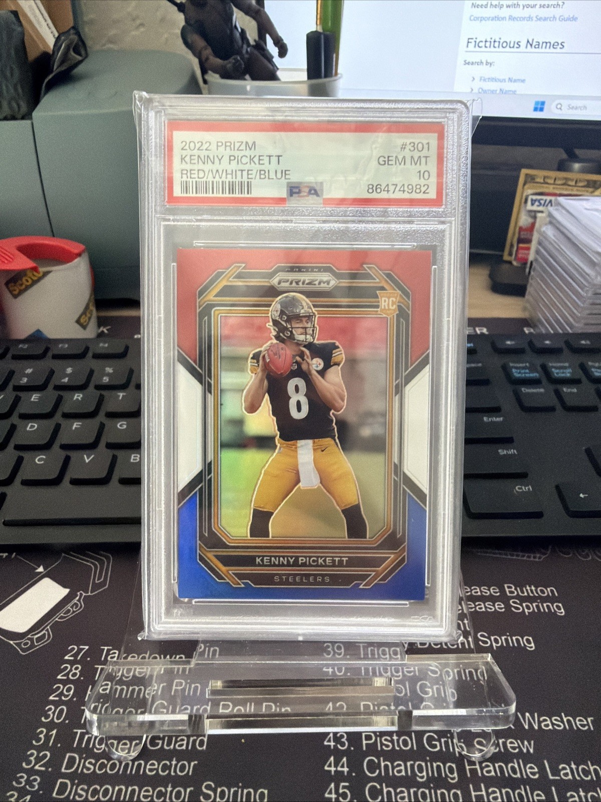 Kenny Pickett Panini Prizm #301 Red/White/Blue