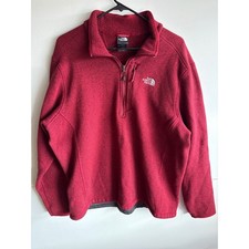 The North Face Gordon Lyons Red Heather Fleece  Zip Pullover Men's XL