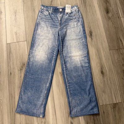 #ad Mila Rosabella quot;Sweatpantquot; Denim printed Wide Leg Jeans Acid Wash Look Pants M $20.00