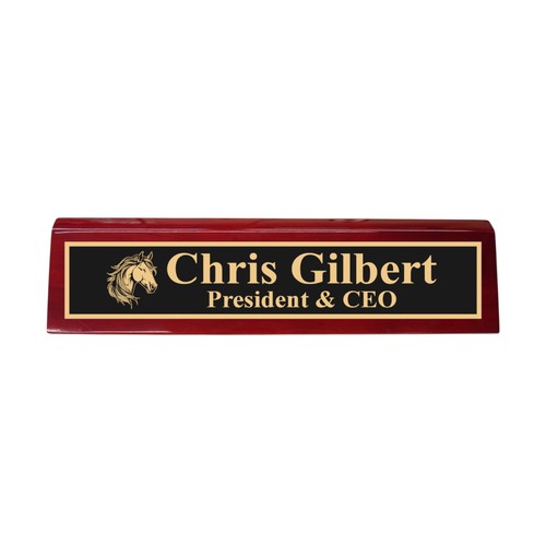 Placa de identificación de cuña de escritorio - PERSONALIZADA - Caballo - 11 pulgadas - Imagen 6 de 10