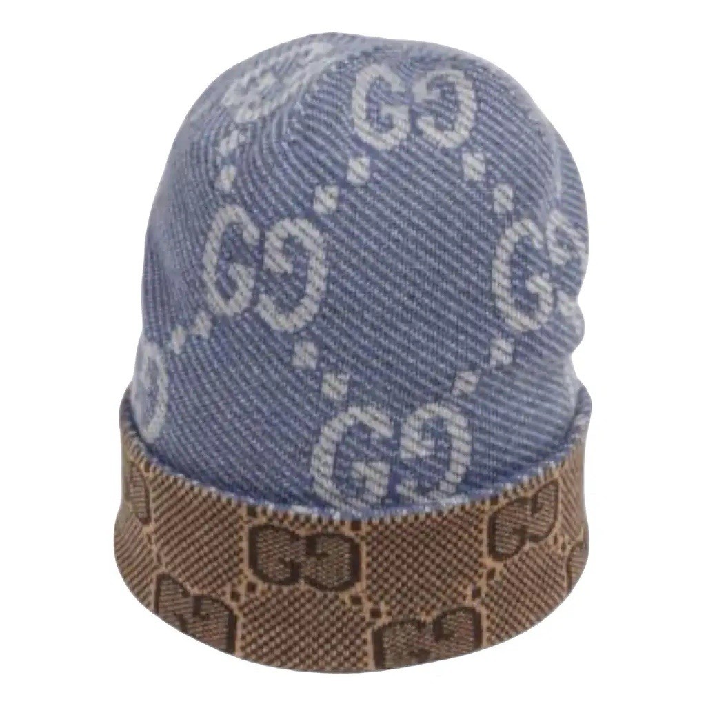 💯percentAuthentic!BrandNew!Gucci Double Layer Reversible Wool Beanie Navy/Brown sizeM image 7