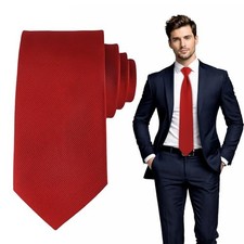 Ties for Men Solid Color Mens Tie 3.15" 8CM Formal Neckties for Business Red