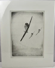 NAVY TRAINERS  ETCHING DON SWANN PENCIL SIGNED  100/300 IN NEW MAT