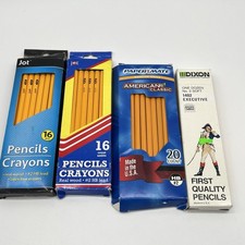 4 Packs Yellow Woodcase Pencils #2 HB Paper Mate Dixon Ticonderoga Jot 64 Total