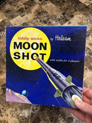 Rare 1950's Tiddly Winks MOON SHOT Game by Halsam