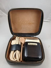 VTG Ronson MOD4 Electric Shaver Genuine Leather Case Made in Germany Untested