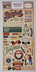 Carta Bella -  Baseball Chipboard Phrases - Retired NLA