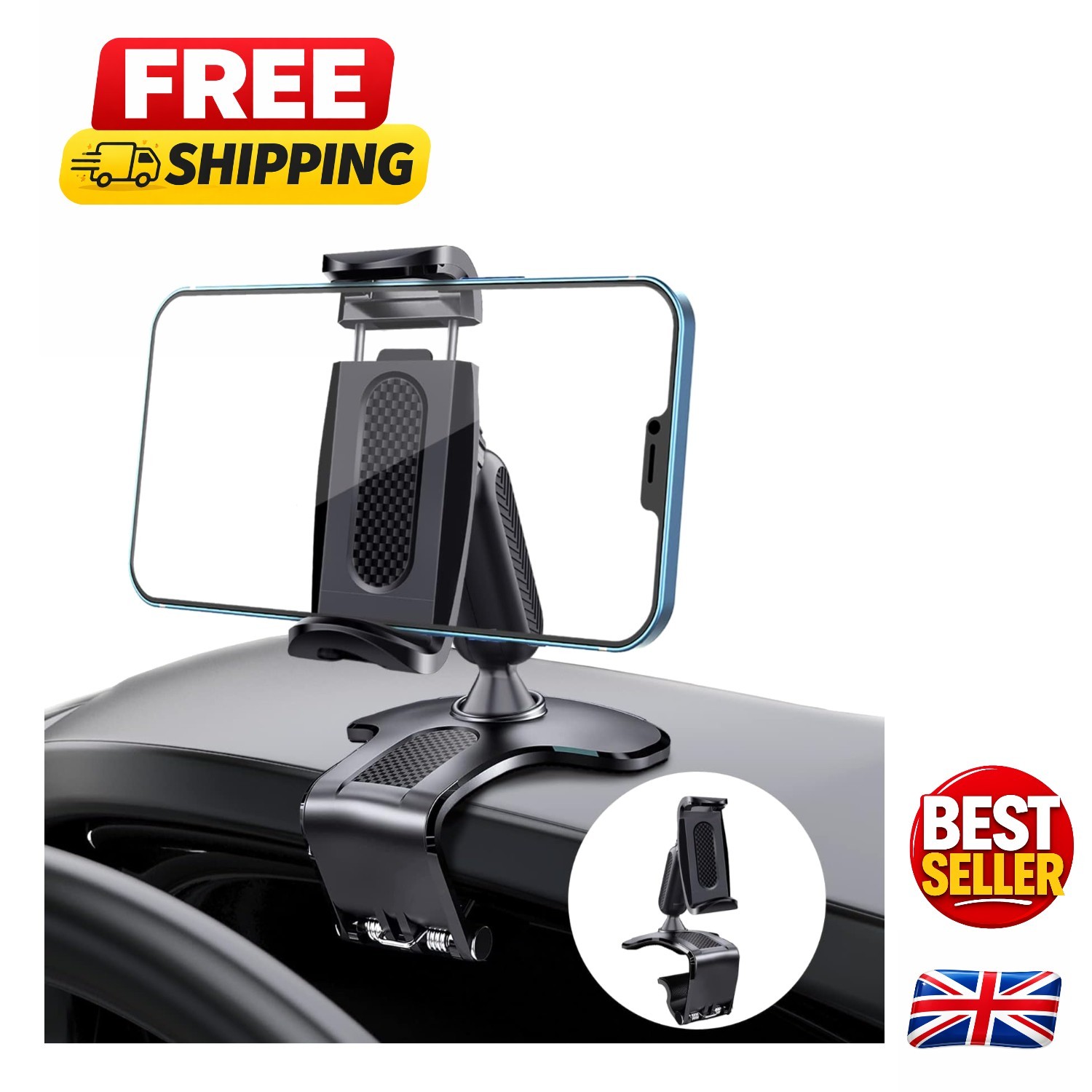 Multi-Function Mobile Phone Mount - 360° Rotation for Safe Driving & Navigation