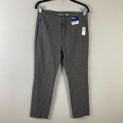 Old Navy Extra High-Rise Polished Pixie Skinny Pants 10 Gray Black Houndstooth