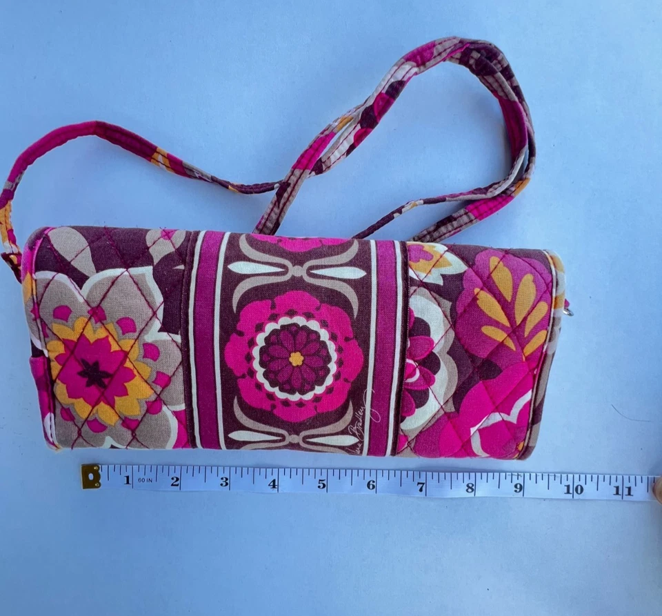 Vera Bradley Crossbody Wallet Bag Carnaby PINK Floral Trifold Magnetic Closure  - Image 2 of 3