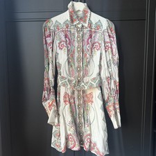100% Authentic Zimmermann Paisley Print Ninety Six Mini Dress 0 UK8 S