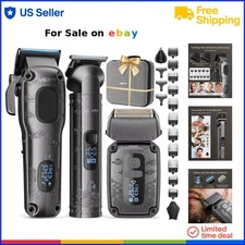Men Grooming Kit Electric Hair Clippers Waterproof Foil Shaver Cordless