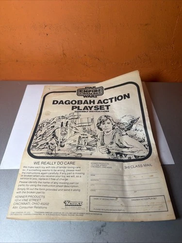 Dagobah Action Playset Instruction Manual 1981 Star Wars ESB Kenner Vintage