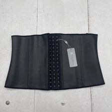 Yianna Black Rubber Textured Feel Hook And Loop Wait Trainer Shaper Women's 4XL 