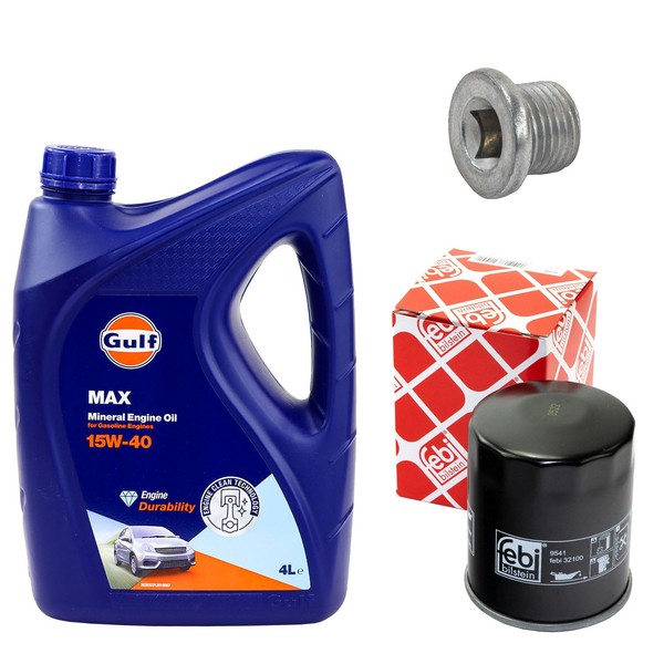 MotoröL Filter Set 15W-40 4 Liter + ÖLablassschraube FüR Mitsubishi Carisma-image