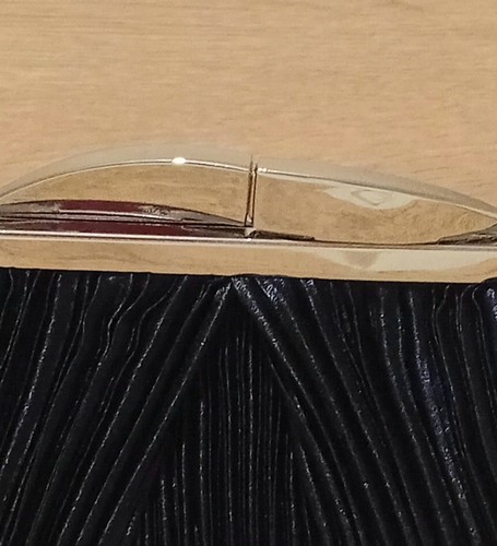 Lunar Sienna Blue Satin Pleated Clutch or Crossbody with Silver-tone Hardware - Picture 5 of 8
