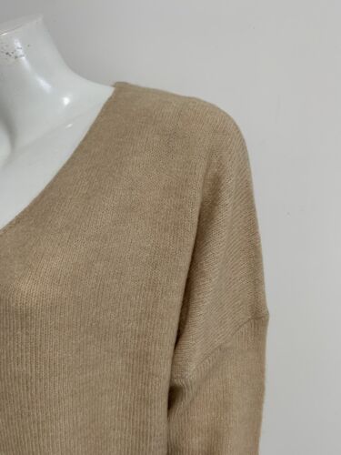 BNWT HQ sz S-M/10-12-14 35% wool knit pale apricot long sl jumper - Picture 4 of 7
