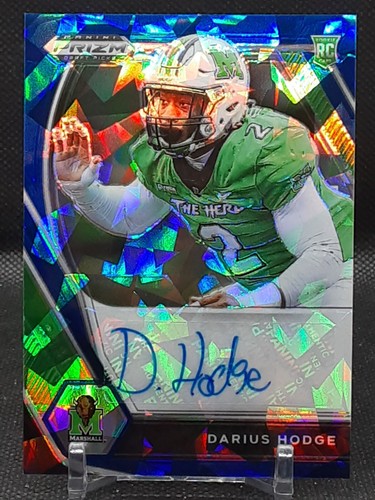 DARIUS HODGE 2021 PRIZM DRAFT BLUE ICE AUTO RC #62/75 BENGALS MARSHALL T#