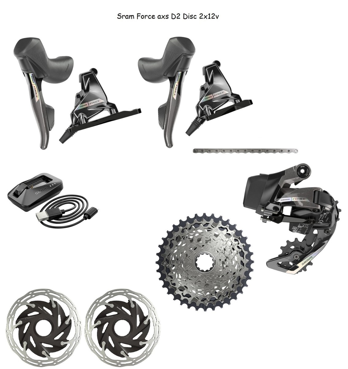 SRAM FORCE eTap AXS D2 XPLR 10x44 1x12s Centerlock Disc Group W/o