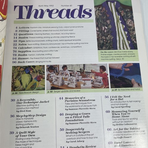 Threads Magazine April 1992 Sewing Crafts - Imagen 3 de 4