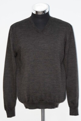 Andrew James Herren Pullover braun 100% Wolle Gr S ca. 48 DE Top