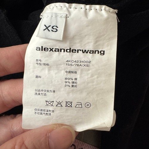 Alexander Wang Long Sleeves Crewneck Velvet Crop Top Black Size XS - Picture 5 of 5